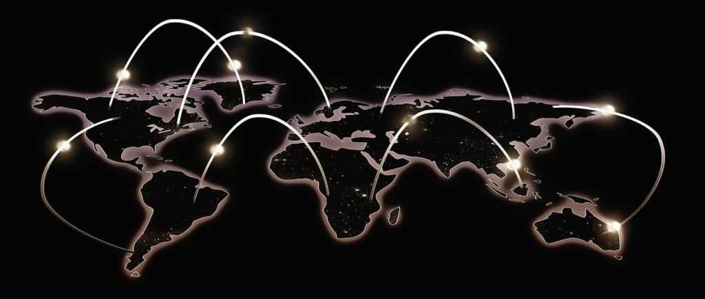 business networking image. Digital Networking. Networking All around the world.