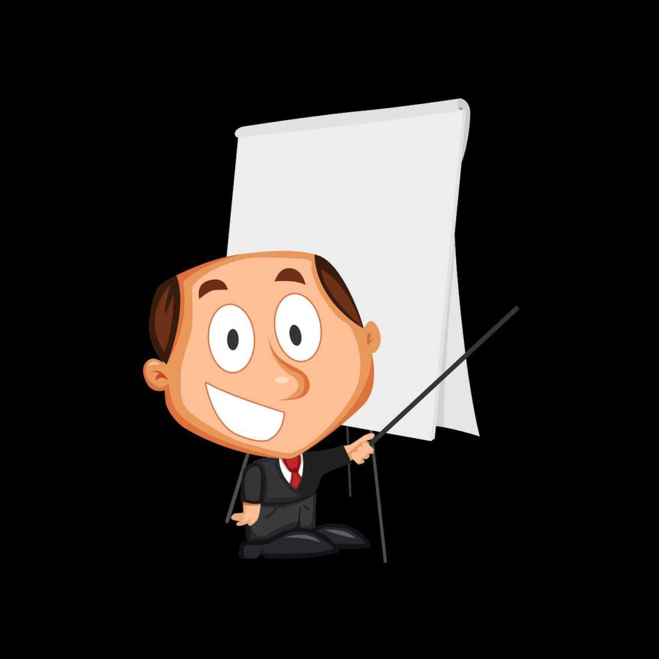 Teacher is teaching about presentation skills