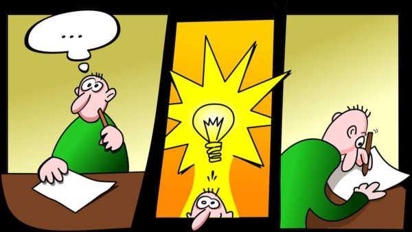 Design thinking featured image. Man designing his thinking.